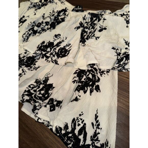 Lulus Off-The-Shoulder Floral Crop Top Sz S - Picture 3 of 5